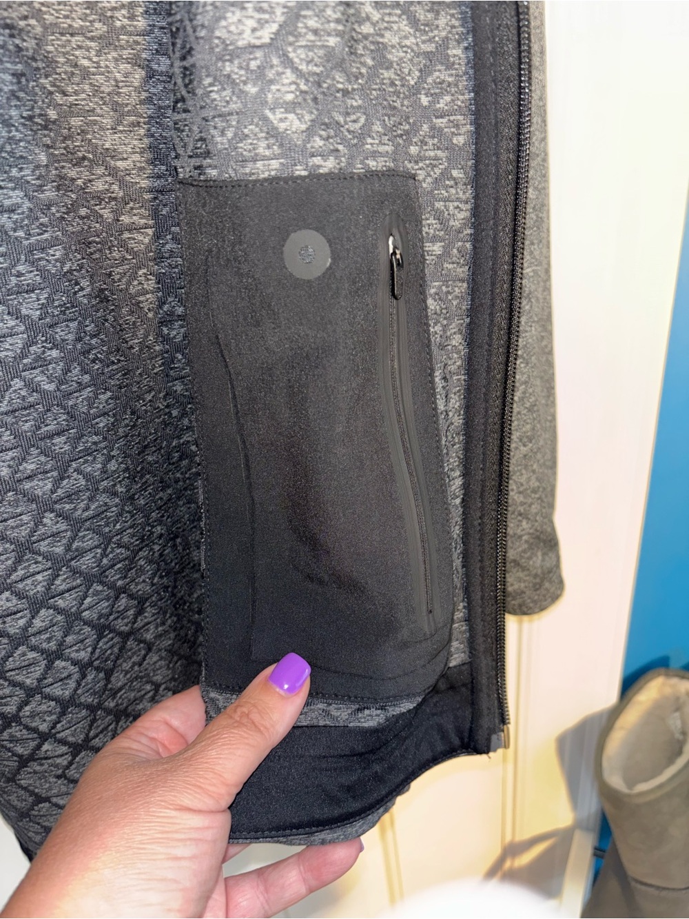 Nike Black Charcoal Gray Dri-FIT Zip Hoodie - Picture 8 of 9